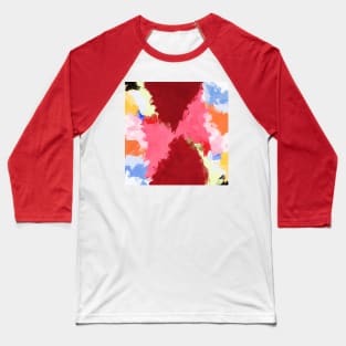 Red Clash Abstract Painting Baseball T-Shirt